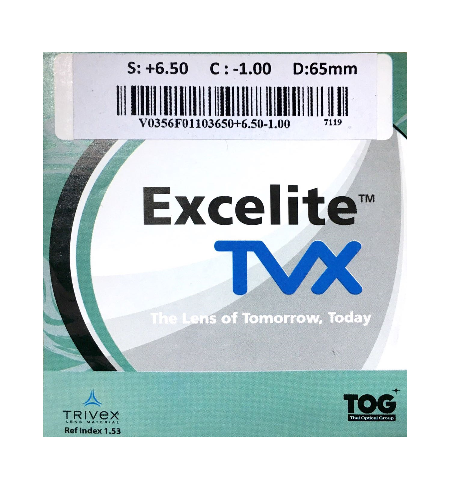 Tròng Kính Excelite SV 1.53 Trivex Zaphire - Sx (Tròng không bể)