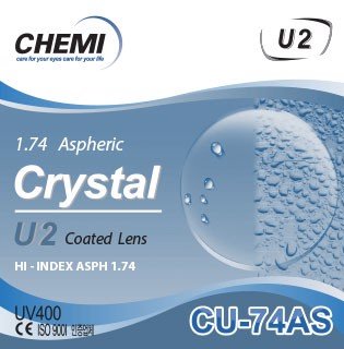 Tròng kính Crystal by Chemi U2 1.74 ASP HMC