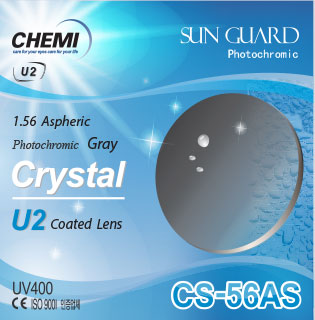 Tròng kính Crystal by Chemi U2 Photo Gray 1.56 ASP HMC (Đổi màu)